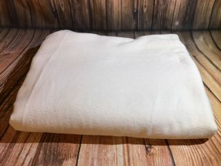 Vintage Beacon Mfg Lightweight Cotton - Blend Blanket,  Ivory,  86 " X 88 " - Gvc