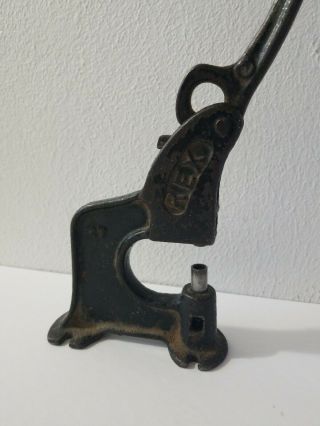Vintage REX No 27 Brake Relining Tubular Rivet Press with Copper Rivet Cast Iron 3
