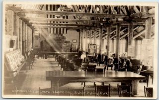1920s Washington Rppc Photo Postcard " Lobby,  Paradise Inn Rainier National Park "