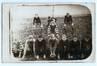 1909 Jersey Shore High School Boys Football Team; Real Photo Postcard Rppc