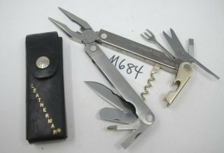 Rare Leatherman Flair Multi - Tool Pocket Knife Pliers Leather Case Blade Picnic