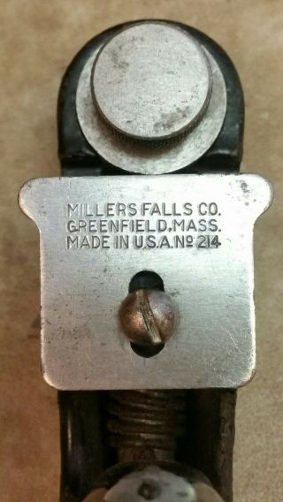 Vintage Miller Falls Adjustable Pistol Grip Saw Tooth Setter Set No.  214. 6