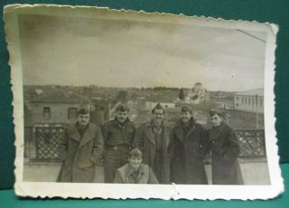 Late 40s Larisa Greek Army Soldiers Pals Vintage Military Photograph