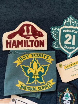 Vintage Boy Scout 1955 Jamboree Memorabilia Patches Pins Canada Niagara Pendant 3