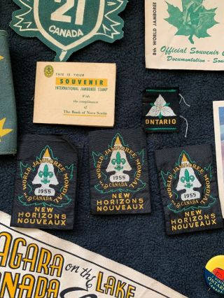 Vintage Boy Scout 1955 Jamboree Memorabilia Patches Pins Canada Niagara Pendant 4