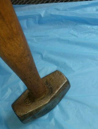 Vintage Atha 3 Lbs Sledge Lump Tappered Hammer,  Blacksmith Tool,  Wooden Handle