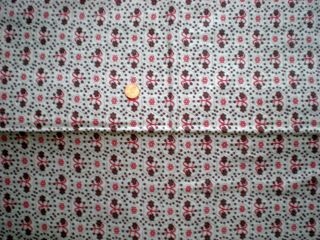 FLORAL Intact Vtg FEEDSACK Quilt Sewing Doll Clothes Cratf Fabric Red Brown 2