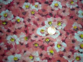 Floral Full Vtg Feedsack Quilt Sewing Dollclothes Craft Fabric Red Yellow White