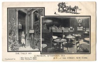 1910 Era The Tally Ho Restaurant East 34th Street York City Postcard