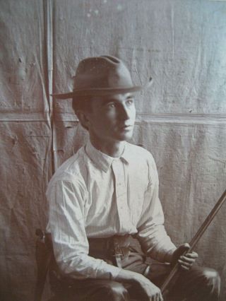 RARE Old 19th Century Cowboy w Knife - Revolver - Shotgun Photo 3