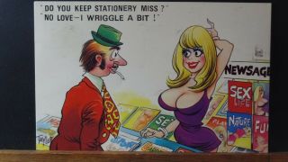 Bamforth Comic Postcard: Big Boobs,  Newsagent & Adult Magazines Humour