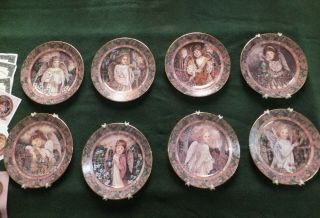 Bradford Exchange " Garden Of Innocence " Collectible Angel Plates - Set Of 8