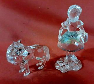 Swarovski Little Red Riding Hood & Wolf Crystal Figurines