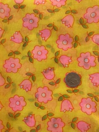 1950s Sheer Vintage Floral Fabric Antique Quilting Floral Excellen Co