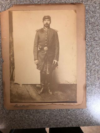 Civil War ? Soldier Cabinet Card? York,  Pa 8x10 Approximately