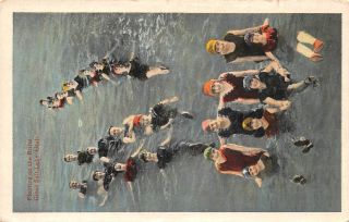 C22 - 2384,  Floaters On Great Salt Lake,  Ut. ,  Postcard.