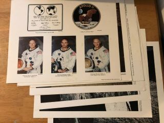 1969 Apollo 11 Nasa Moon Landing Set 12 Photo Prints 11x14 Complete