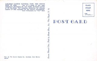 C22 - 2251,  ROCK OF AGES,  CARLSBAD CAVERNS NATL PARK,  NM. ,  Postcard. 2