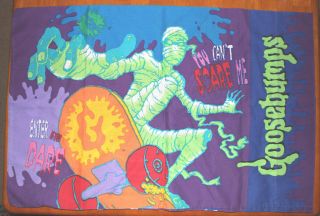 VINTAGE RARE RL Stine Goosebumps Single Pillowcase Skeleton & Mummy Skateboard 2