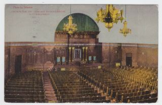 Pittsburgh Pa Interior View Of Jewish Synagogue Rodef Sholem 191?