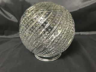 Vintage Ceiling Mcm Light Shade Ball Globe Hobnail Bead Swirl Glass Shade