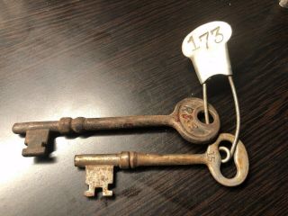 Vintage 3 1/2 " Skeleton Key R&e Mfg Co Antique Door/drawer Keys (o8)