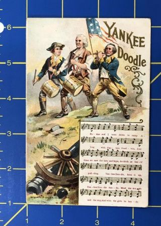 Vintage 1908 Yankee Doodle Dandy Canon Red White & Blue Patriotic Post Card P2