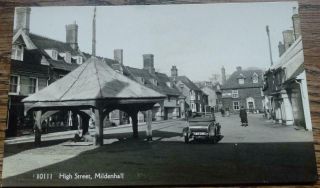 Real Photo Postcard High Street Mildenhall Suffolk
