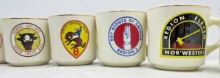 Vintage BSA Coffee Cup Mugs Region Complete Set of 12 Boy Scouts ca.  1970 3