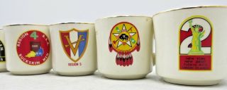 Vintage BSA Coffee Cup Mugs Region Complete Set of 12 Boy Scouts ca.  1970 4