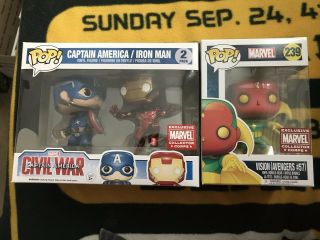 Funko Pop Marvel Civil War Funko Pop Vision.  Captain America Iron Man