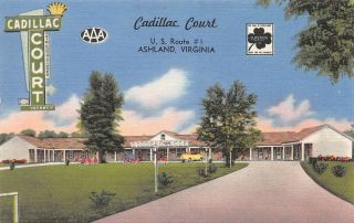 C22 - 1672,  Cadillac Court,  Ashland,  Va. ,  Postcard.