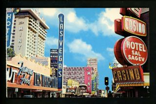 Nevada Nv Postcard Gambling / Casino Las Vegas,  Fremont St.  Hotel Sal Sagev