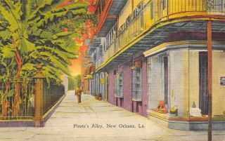 Orleans Louisiana 1940s Linen Postcard Pirate 