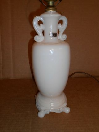 vintage alacite aladdin pink milk glass table lamp retro light 3