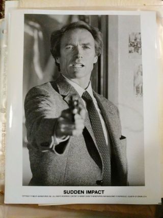 1983 Clint Eastwood In Sudden Impact Warner Bros Press Photo 8 X 10