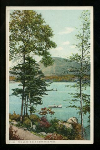 York Ny Postcard Bear Mountain State Park Lake View Phostint