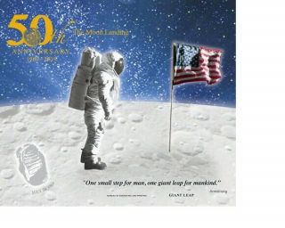 Us Apollo 11 50th Anniversary 2019 Engraved Print: Giant Leap Confirmed