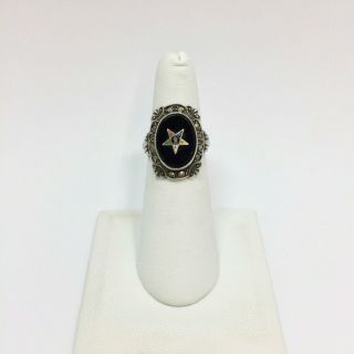 Antique Order of the Eastern Star Masonic Ring Size 5 Sterling Silver Uncas 2