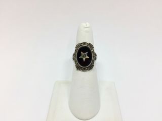 Antique Order of the Eastern Star Masonic Ring Size 5 Sterling Silver Uncas 3