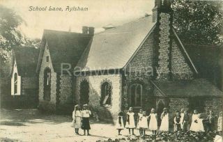 Pc Aylsham School Lane And School Children Norfolk Posted 1910