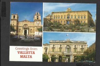 Vintage Colour Multiview Postcard Greetings From Valletta Malta Posted 1987