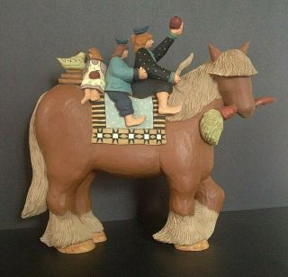 Williraye Studio Country Taxi Ww3033 Large Horse With Children 14 "
