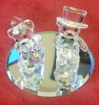 Swarovski Kris Bear You & I Wedding Groom & Bride Clear Crystal Love Teddy