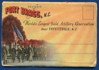 Fort Bragg Fayetteville North Carolina Nc Us Army Post Artillery Postcard Folder