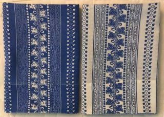 Two (2) Vintage Pacific Royal Blue King Pillowcases No Iron Extra Strength Muslin