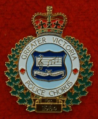 Greater Victoria Bc Police Chorus Hat Badge