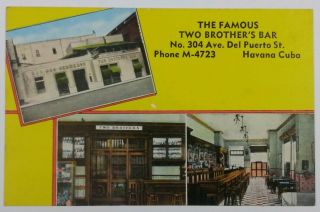 Vtg Old Postcard The Famous Two Brother 