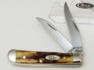 2018 Case Xx Usa R52145w Ss Tiny Trapper Knife 2 1/2 " Red Stag Handles