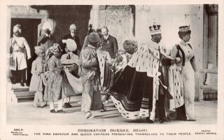 India 1911 Delhi Durbar King & Queen Present Themselves & Native Princes Photo